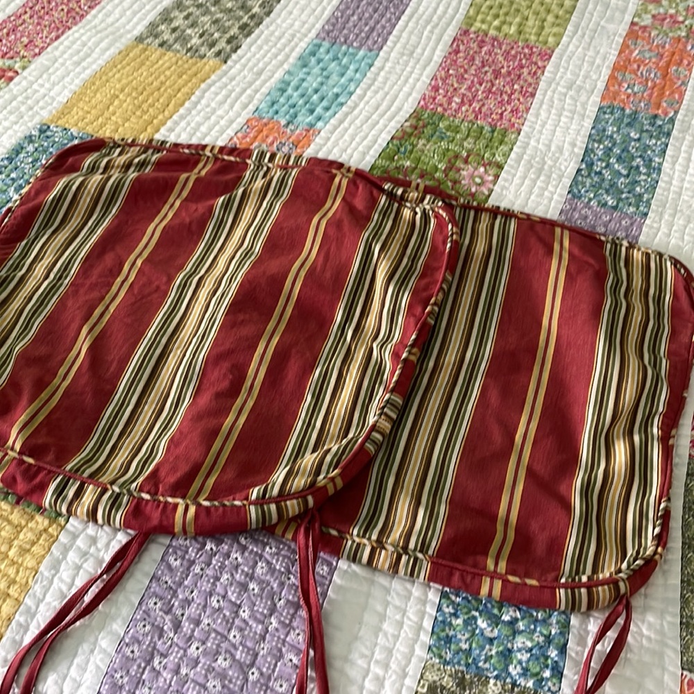Pottery Barn tie-back seat cushions